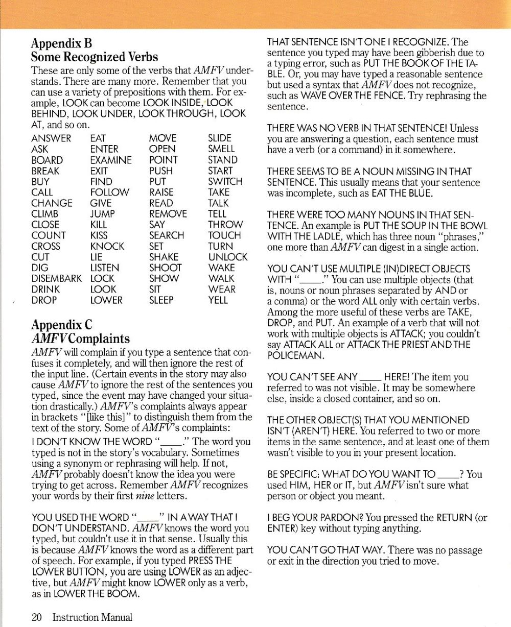 A Mind Forever Voyaging manual page 20