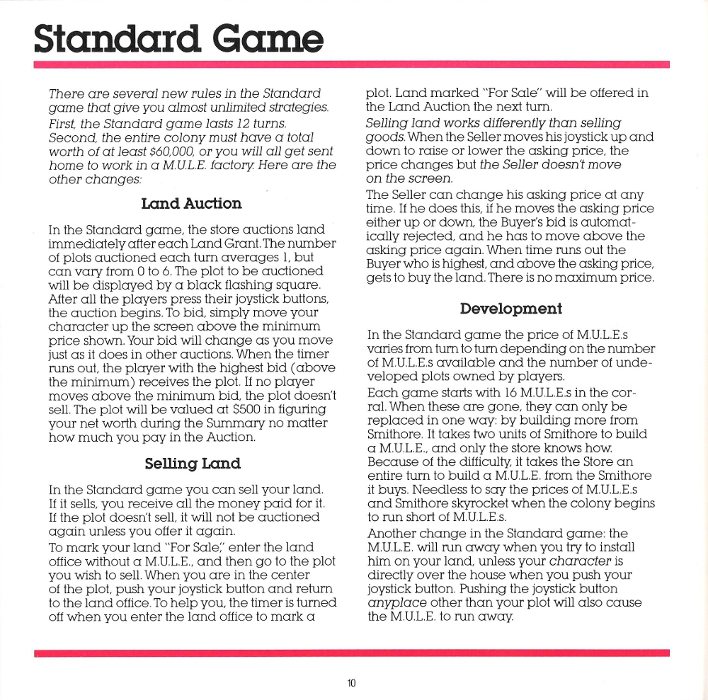 M.U.L.E. Manual Page 10