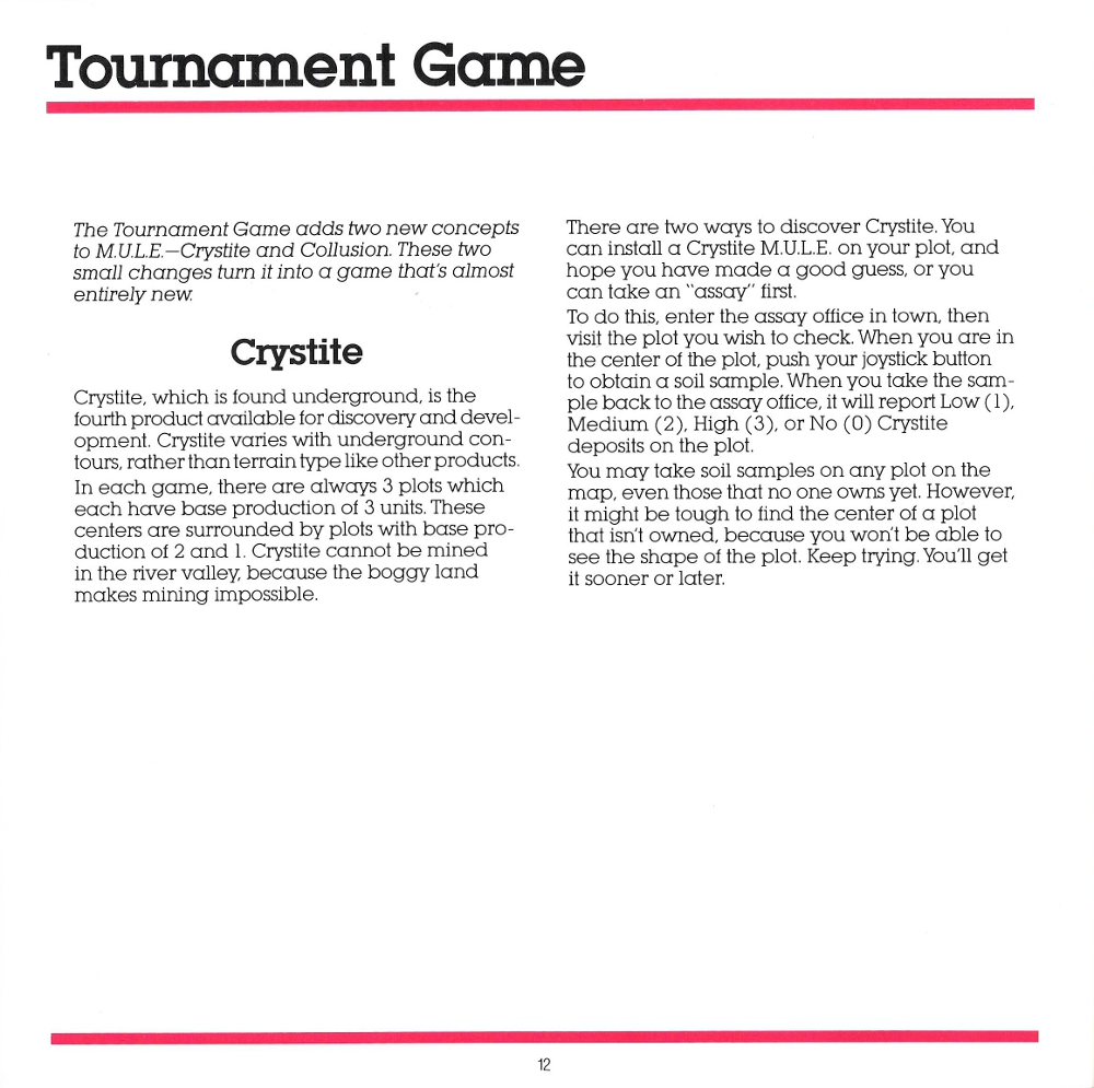 M.U.L.E. Manual Page 12