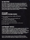 Outlaws inlay inside page 3
