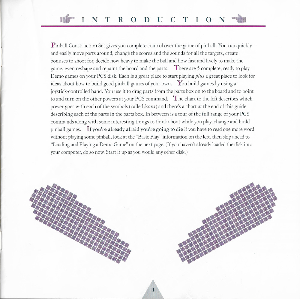 Pinball Construction Set manual page 01
