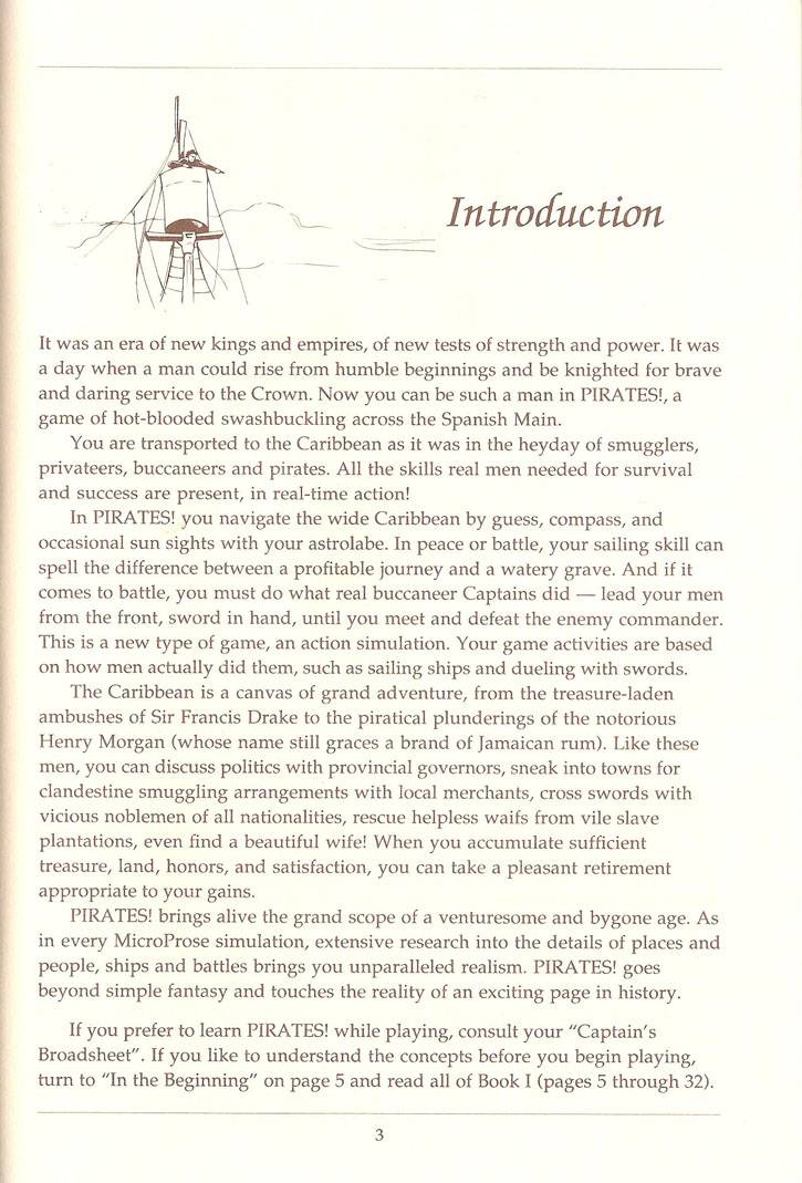 Pirates! manual page 3