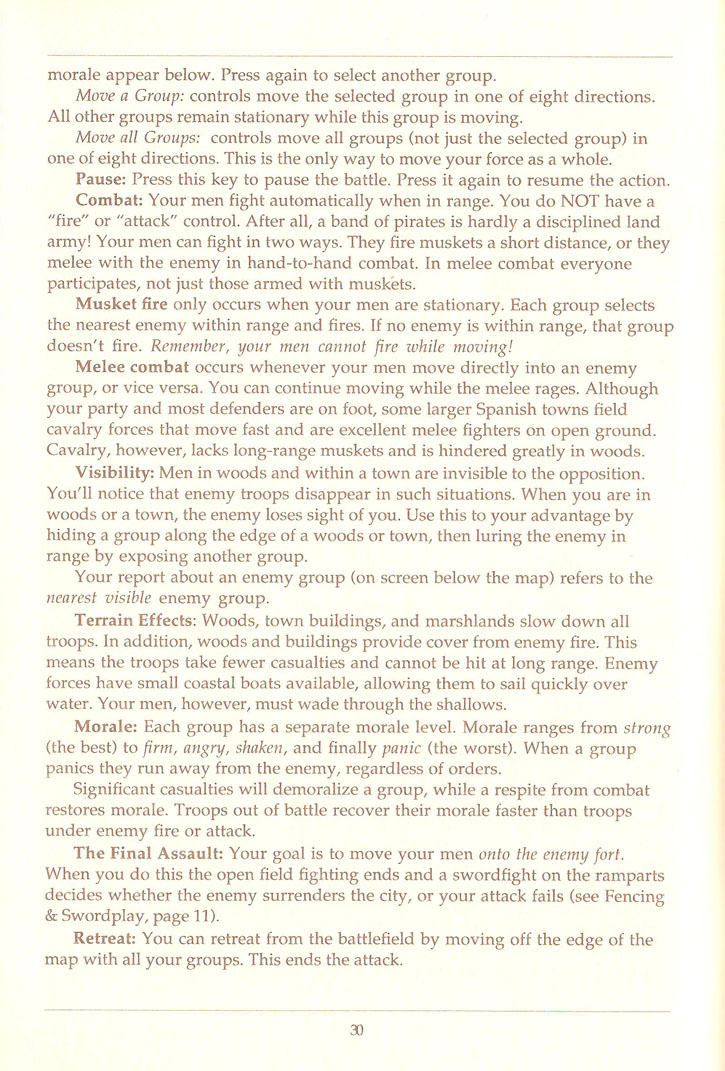 Pirates! manual page 30