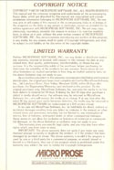 Pirates! warranty card 2