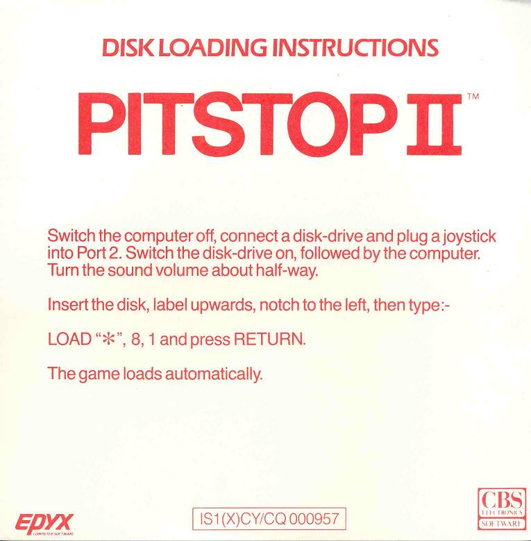 PITSTOP II Disk Loading Instructions