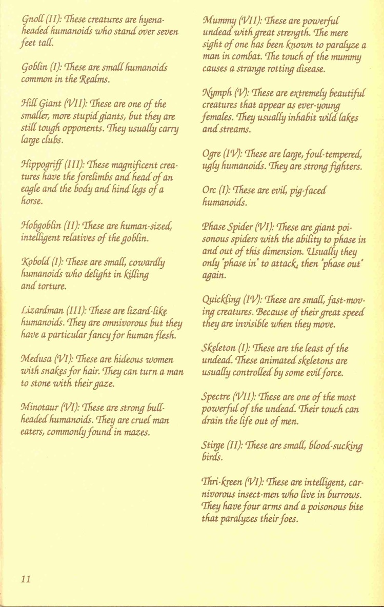 Pool of Radiance Adventurers Journal Page 11