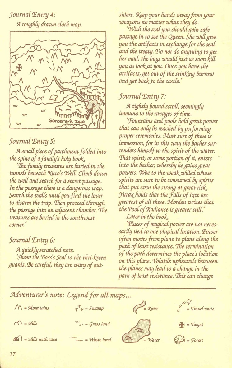 Pool of Radiance Adventurers Journal Page 17