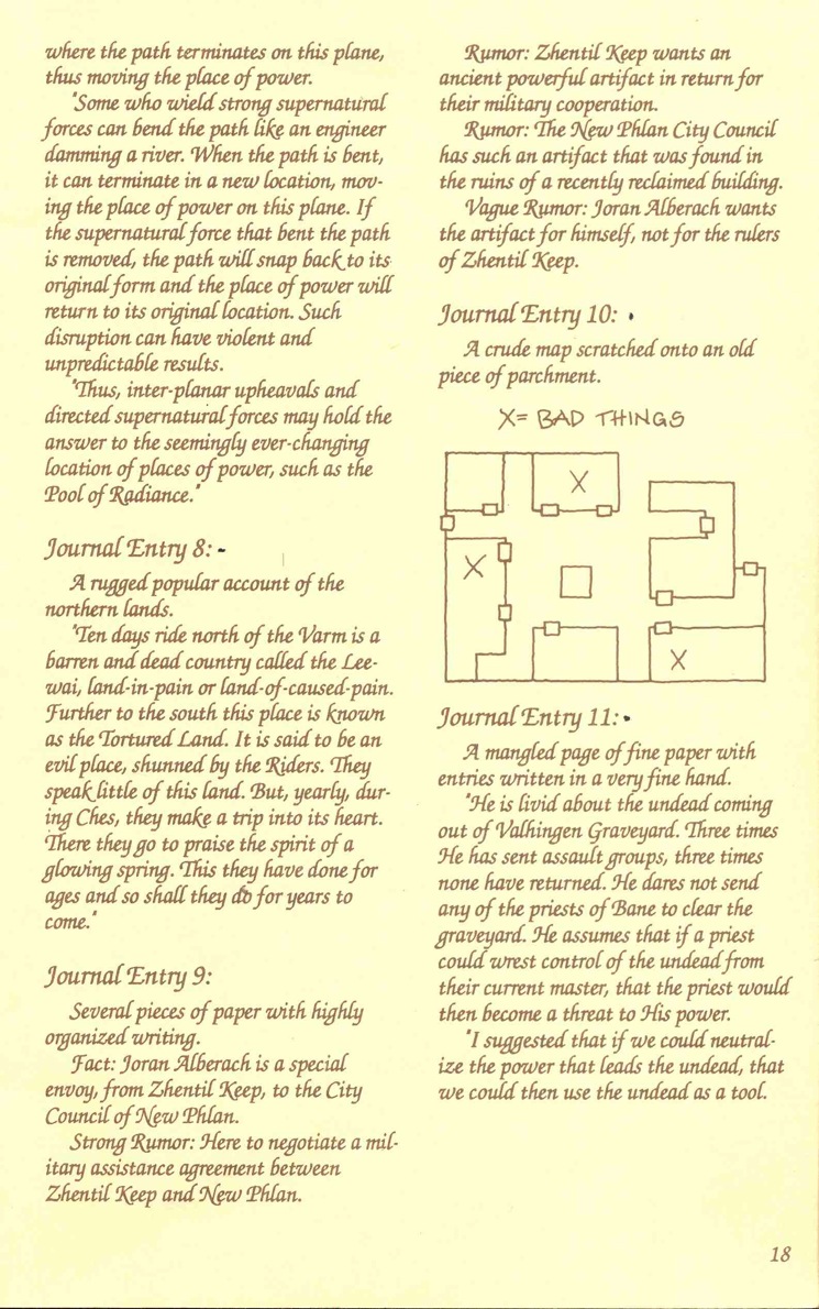 Pool of Radiance Adventurers Journal Page 18