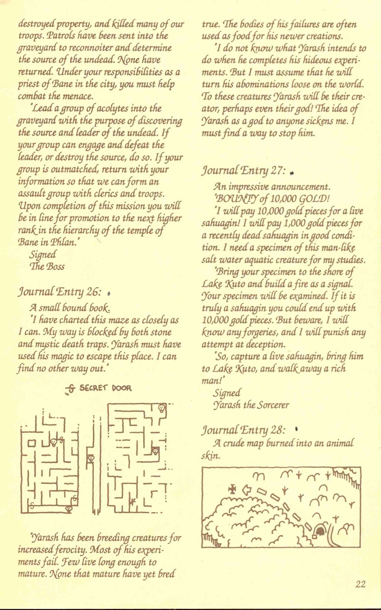 Pool of Radiance Adventurers Journal Page 22