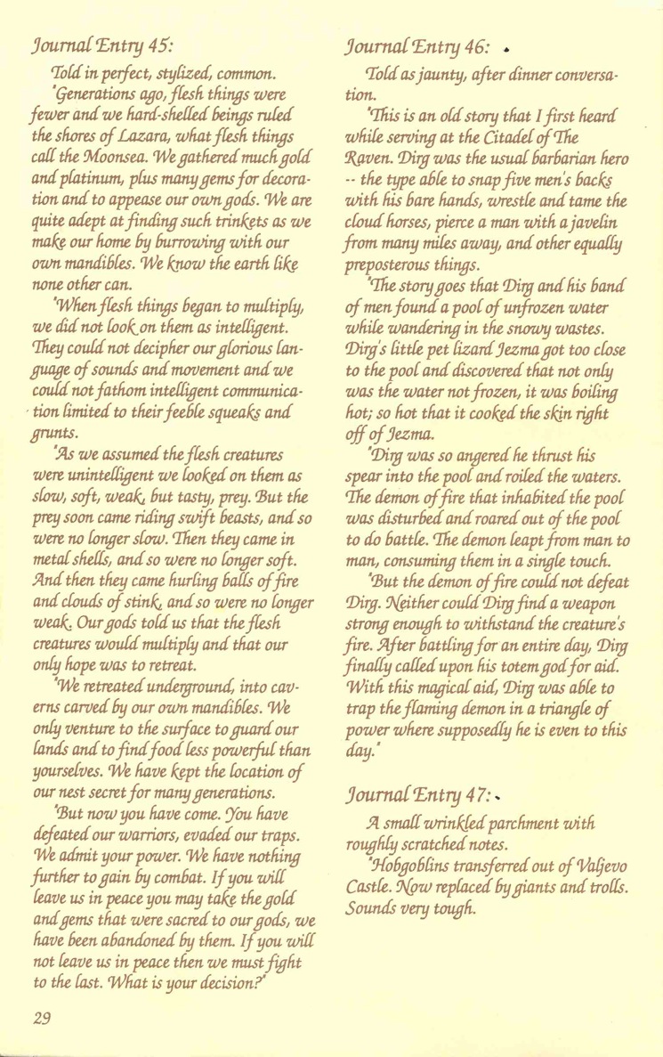 Pool of Radiance Adventurers Journal Page 29