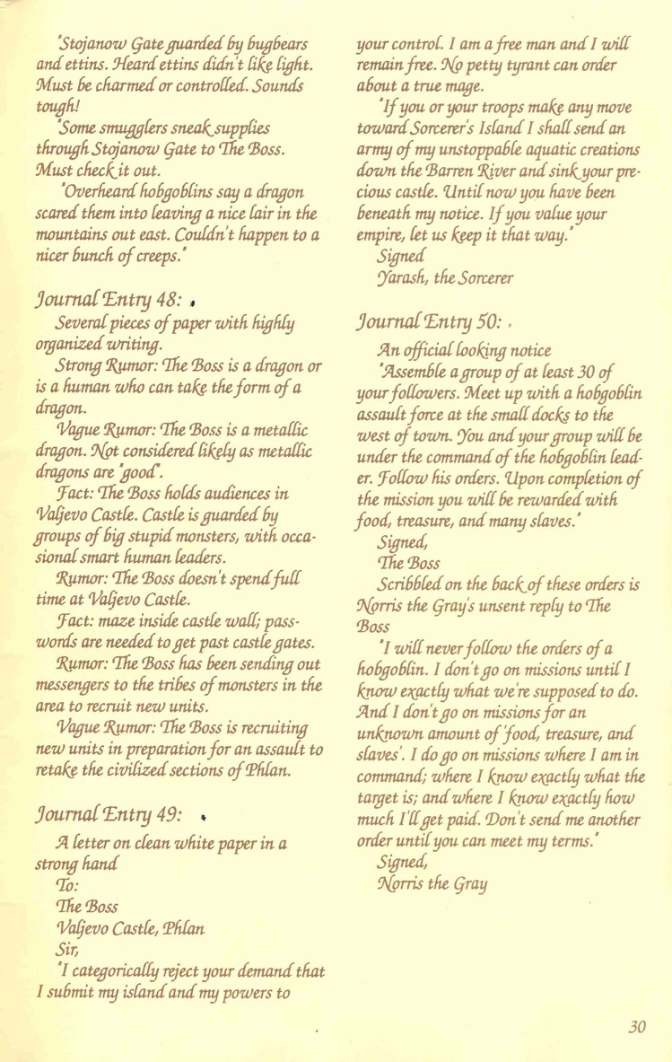 Pool of Radiance Adventurers Journal Page 30