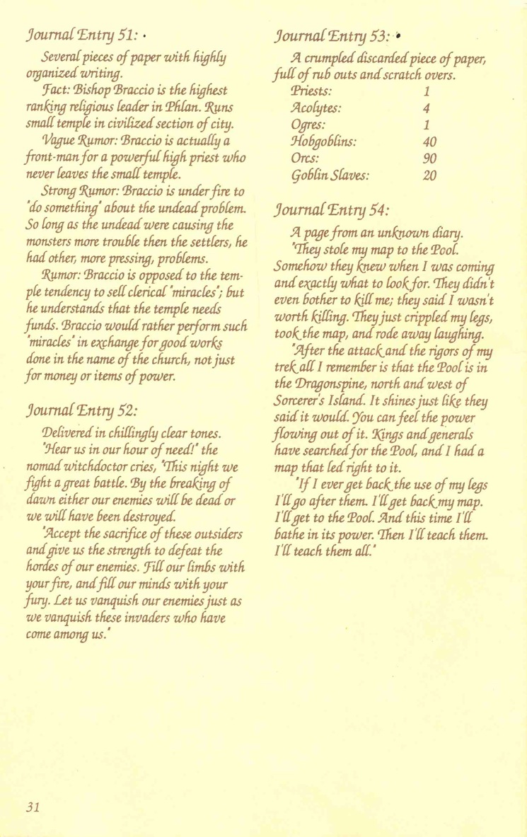 Pool of Radiance Adventurers Journal Page 31