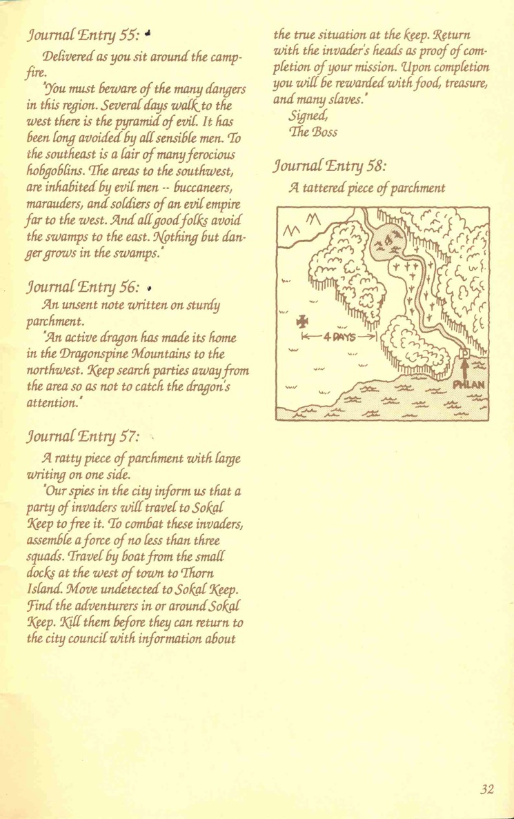 Pool of Radiance Adventurers Journal Page 32