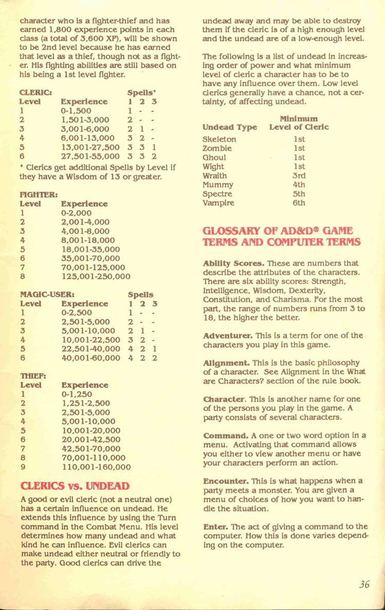 Pool of Radiance Adventurers Journal Page 36