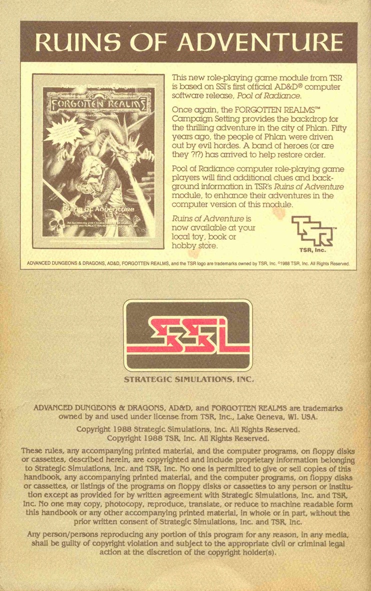 Pool of Radiance Adventurers Journal Page 39
