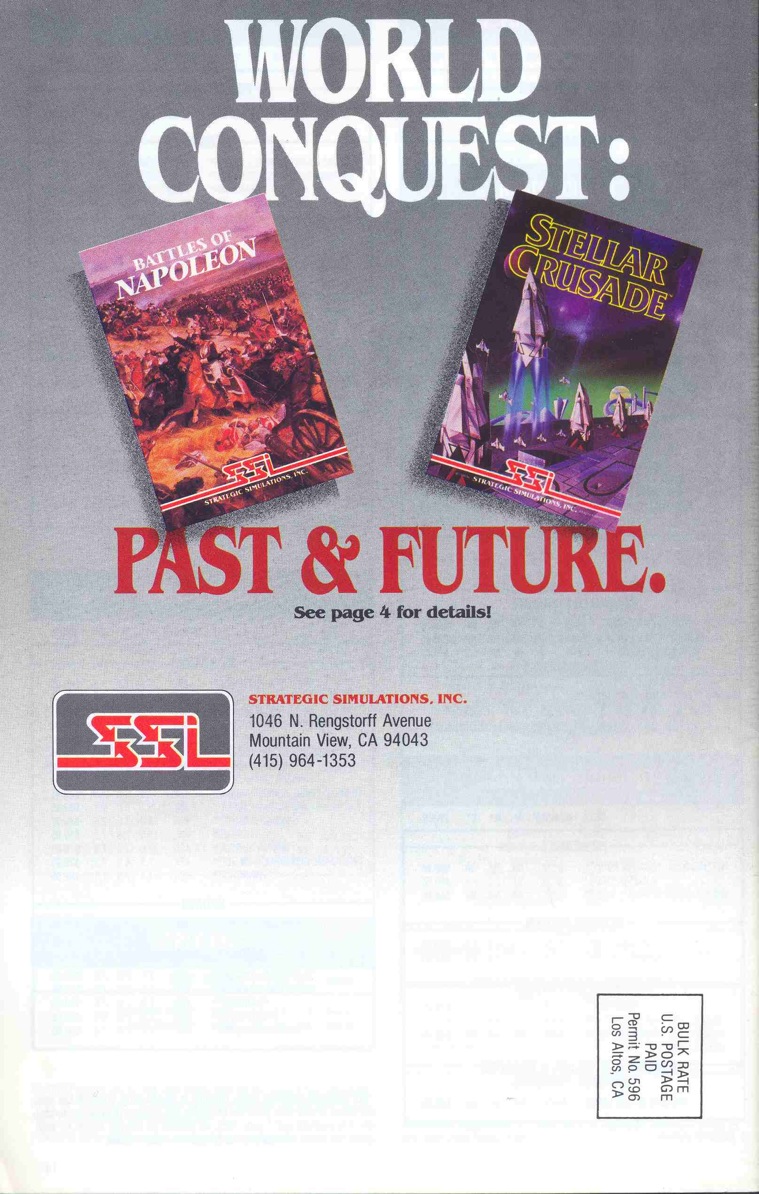 Pool of Radiance SSI 1988 Brochure Back Cover
