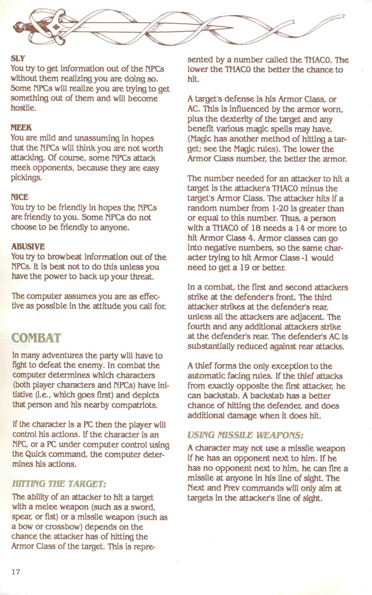 Pool of Radiance Manual Page 17