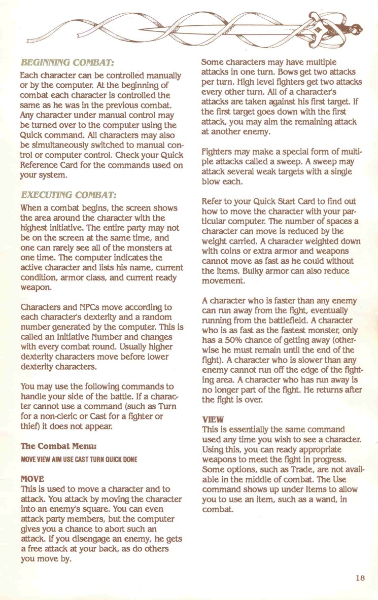 Pool of Radiance Manual Page 18