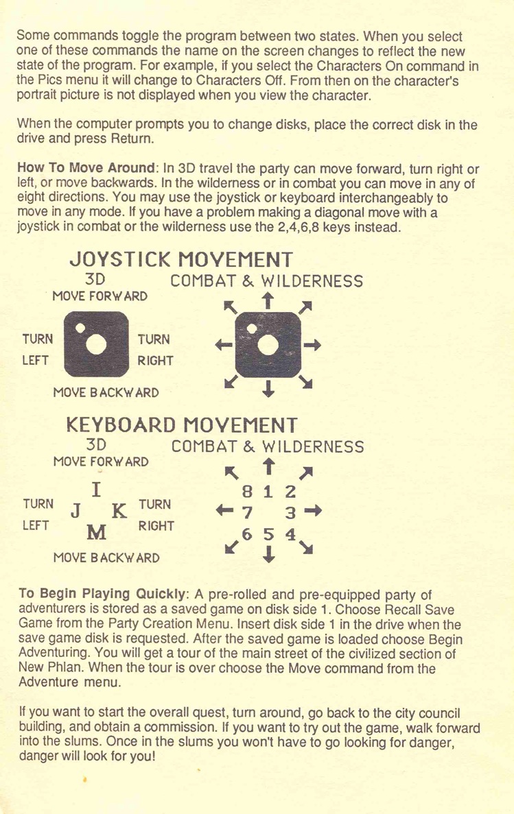 Pool of Radiance Quick Start Card Page 2
