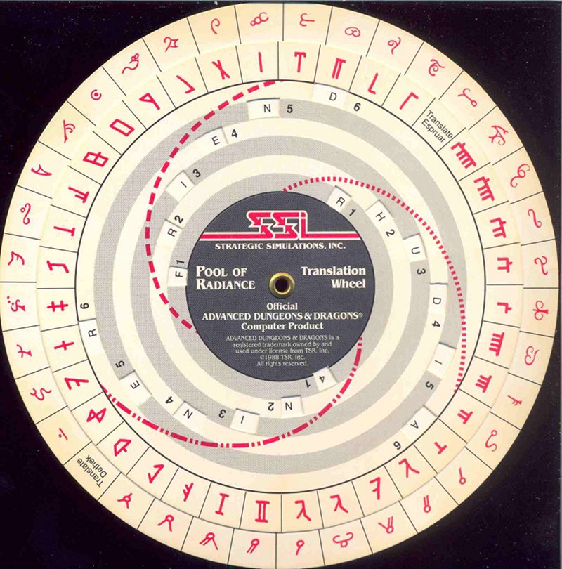 Pool of Radiance Translation Wheel