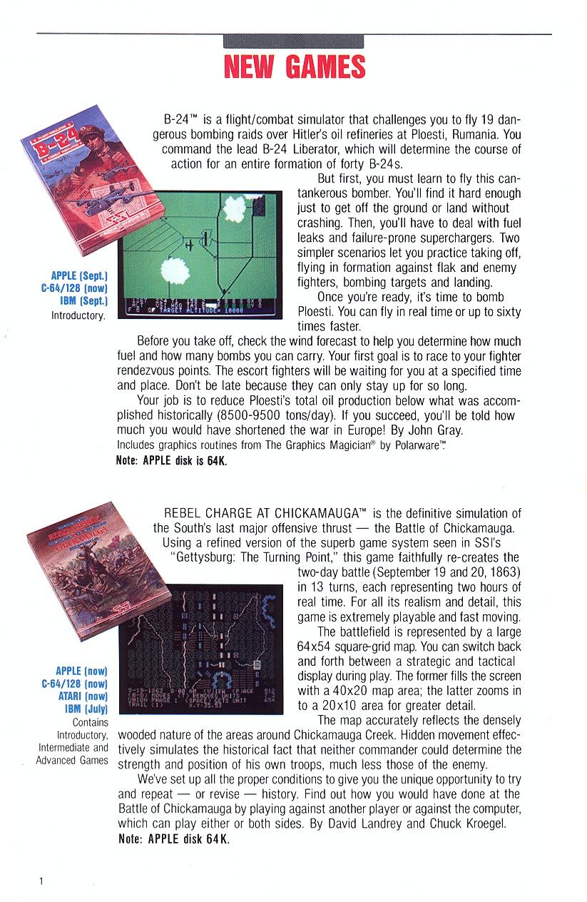 President Elect (1988 Edition) 1987 catalog page 1