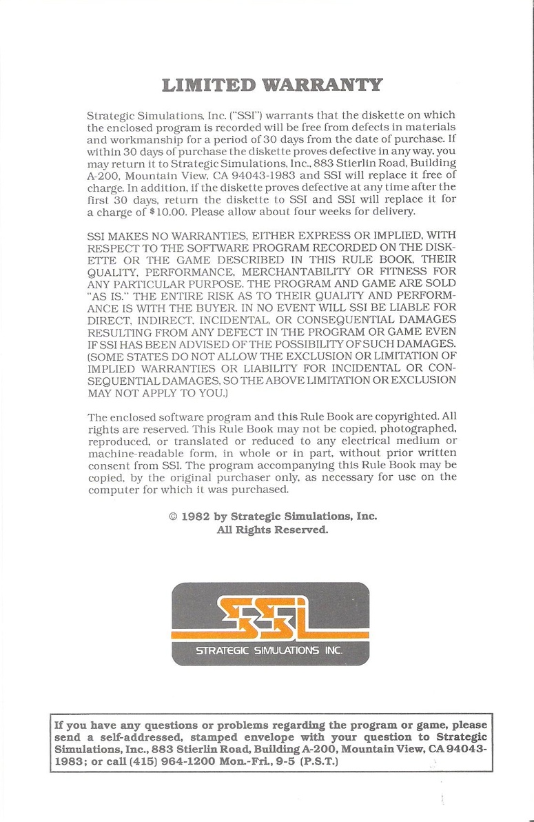 RDF 1985 Manual Back Cover
