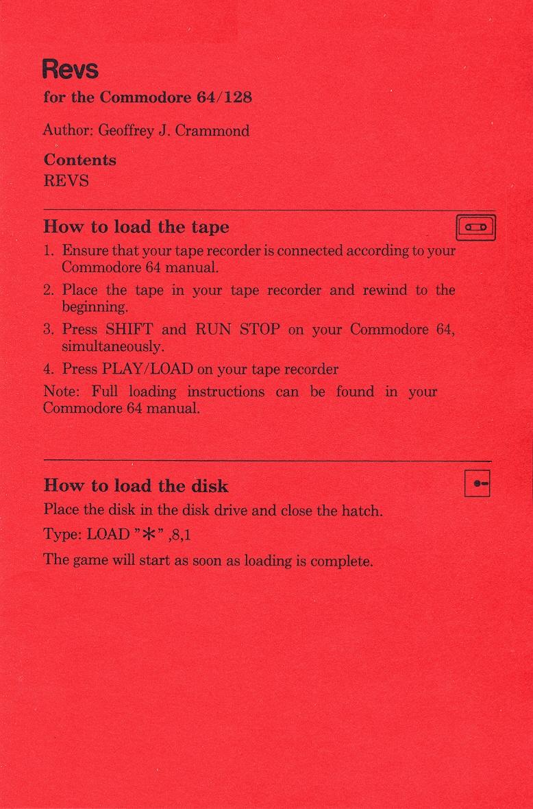 Revs instructions page 1
