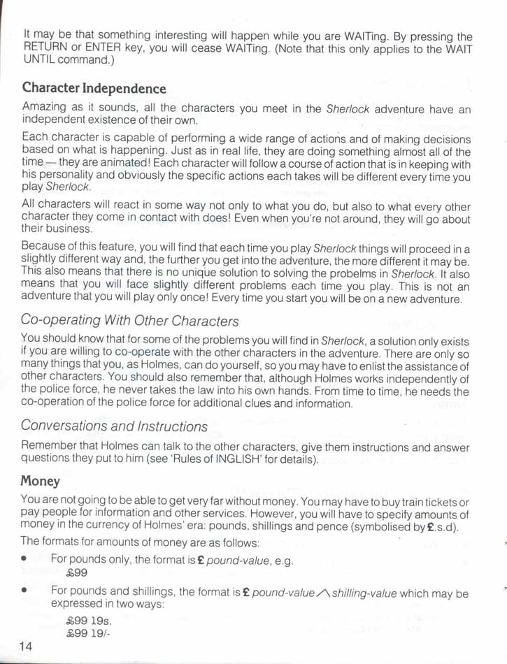 Sherlock manual page 14