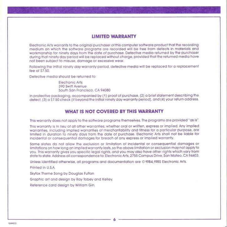 Skyfox Manual Page 6