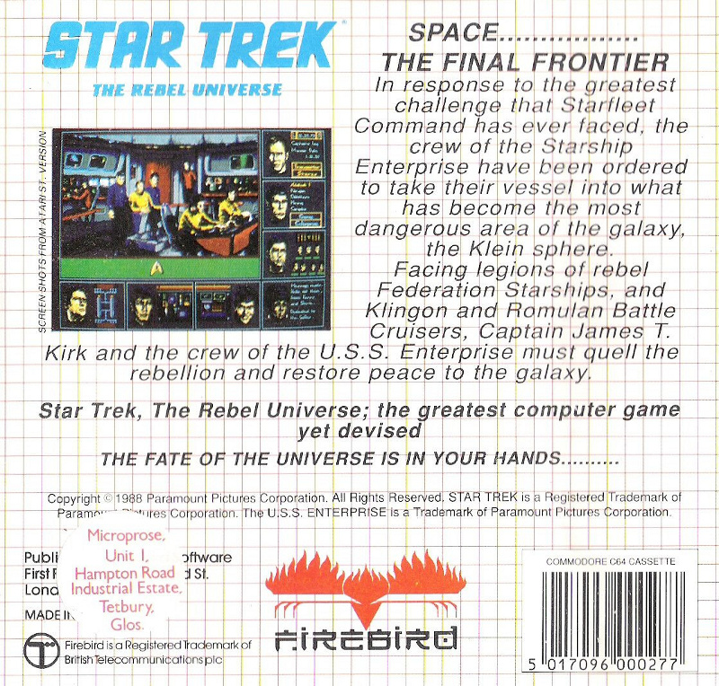 Star Trek, The Rebel Universe box back
