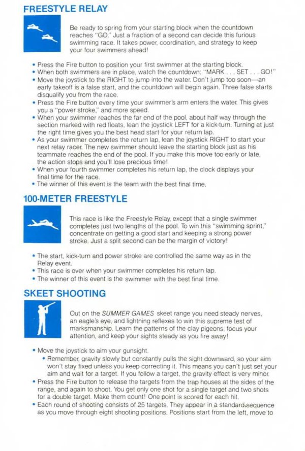 Summer Games Manual Page 7