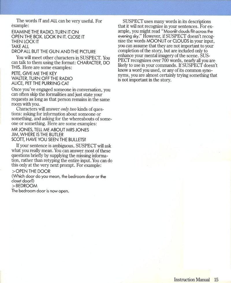 Suspect manual page 15