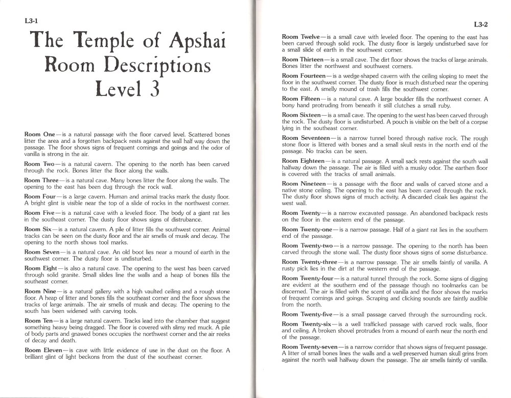 Temple of Apshai Manual Page L3-1