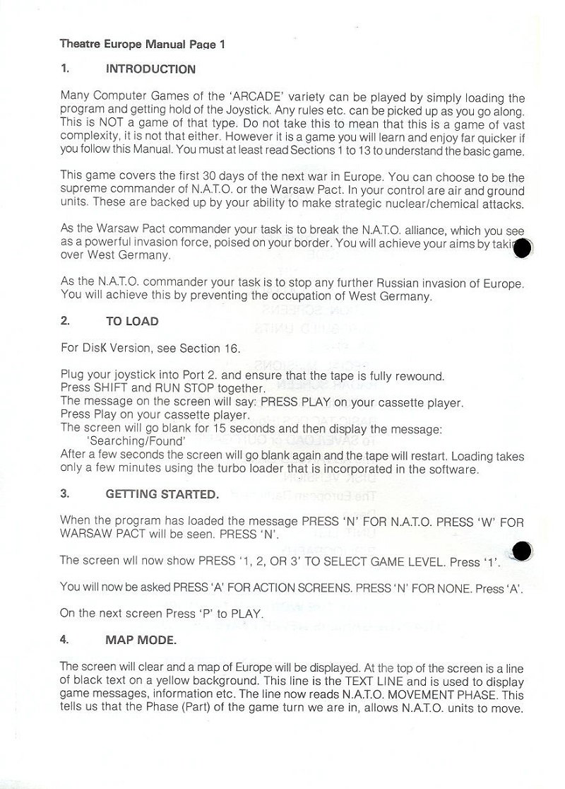 Theatre Europe manual page 1