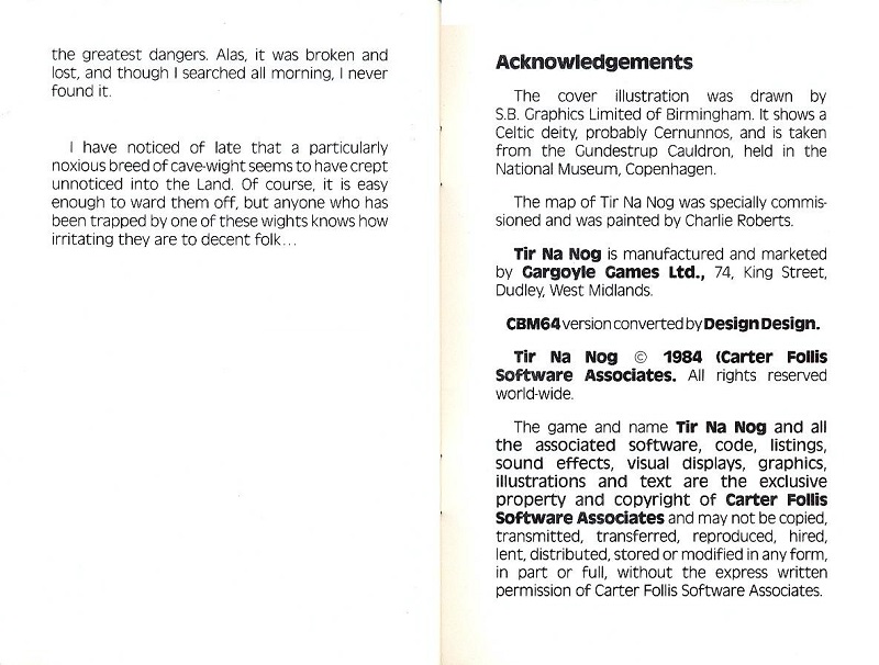 Tir Na Nog manual pages 24-25