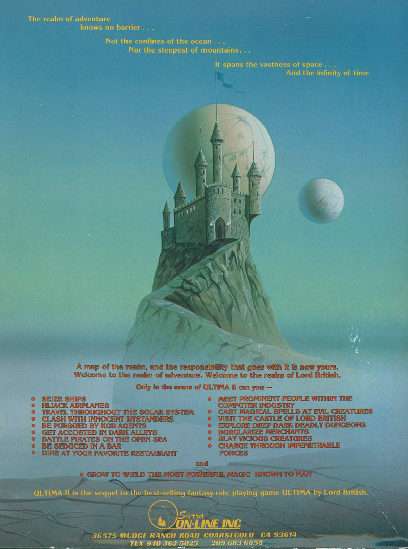 Ultima II: The Revenge of the Enchantress box back