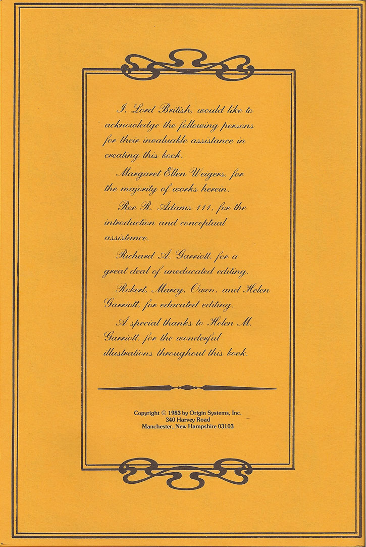 Ultima III: Exodus The Book of Amber Runes back cover