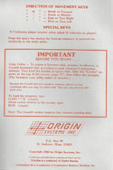 Ultima III: Exodus player reference card 4