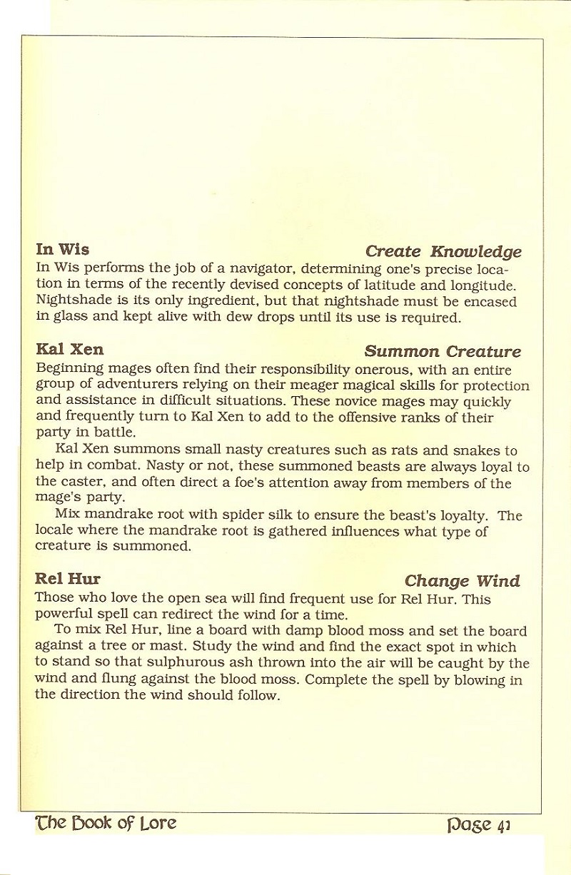 Ultima V: Warriors of Destiny The Book of Lore page 41