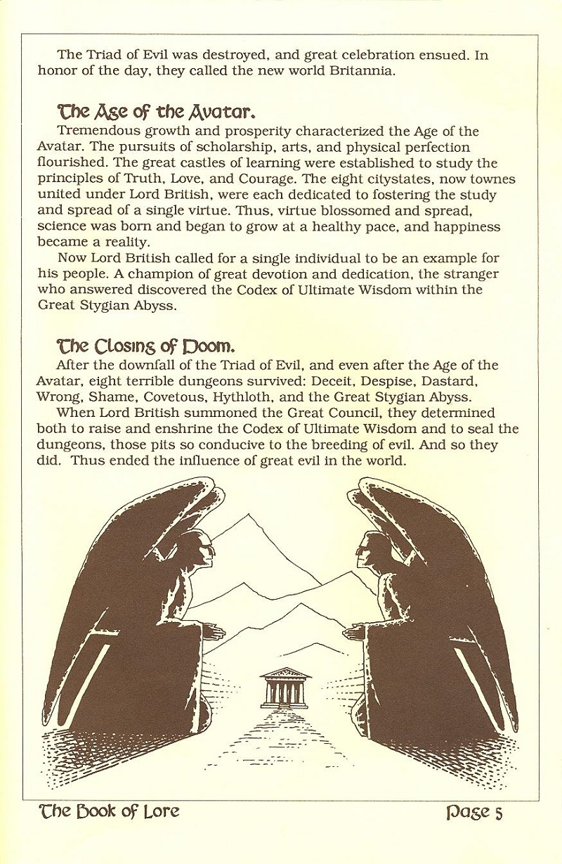 Ultima V: Warriors of Destiny The Book of Lore page 5