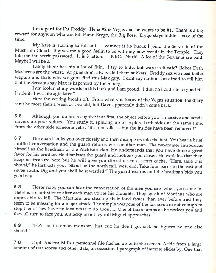 Wasteland Paragraphs page 13