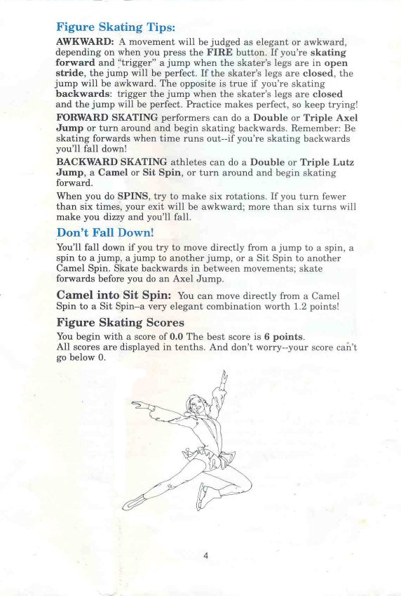 Winter Games Manual Page 4