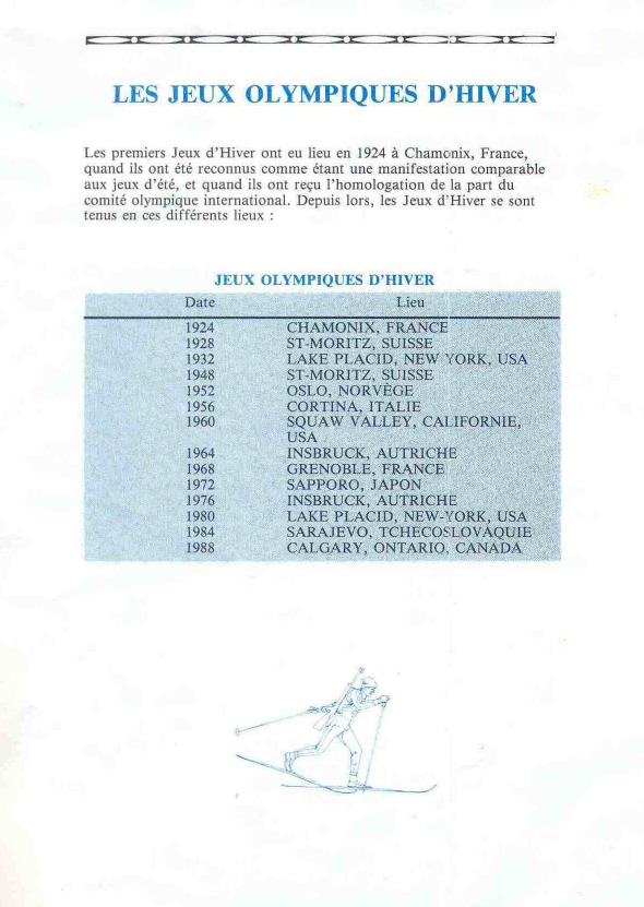 Winter Games Manual Page 13 (French)