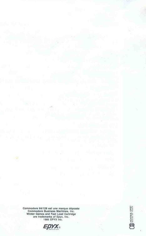 Winter Games Manual Back Cover (French)